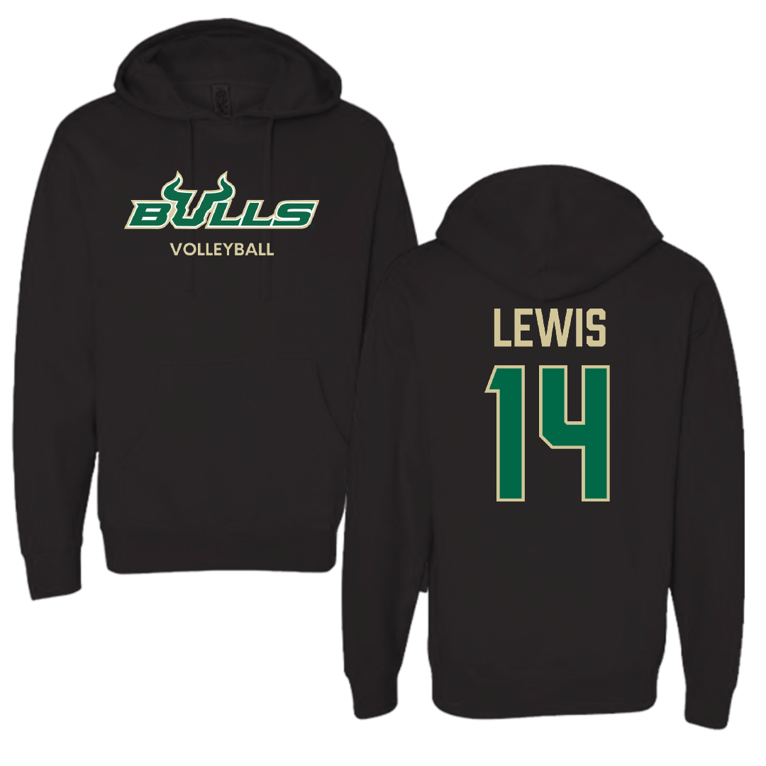 University of South Florida Volleyball (W) Black Hoodie - #14 Lauren Lewis