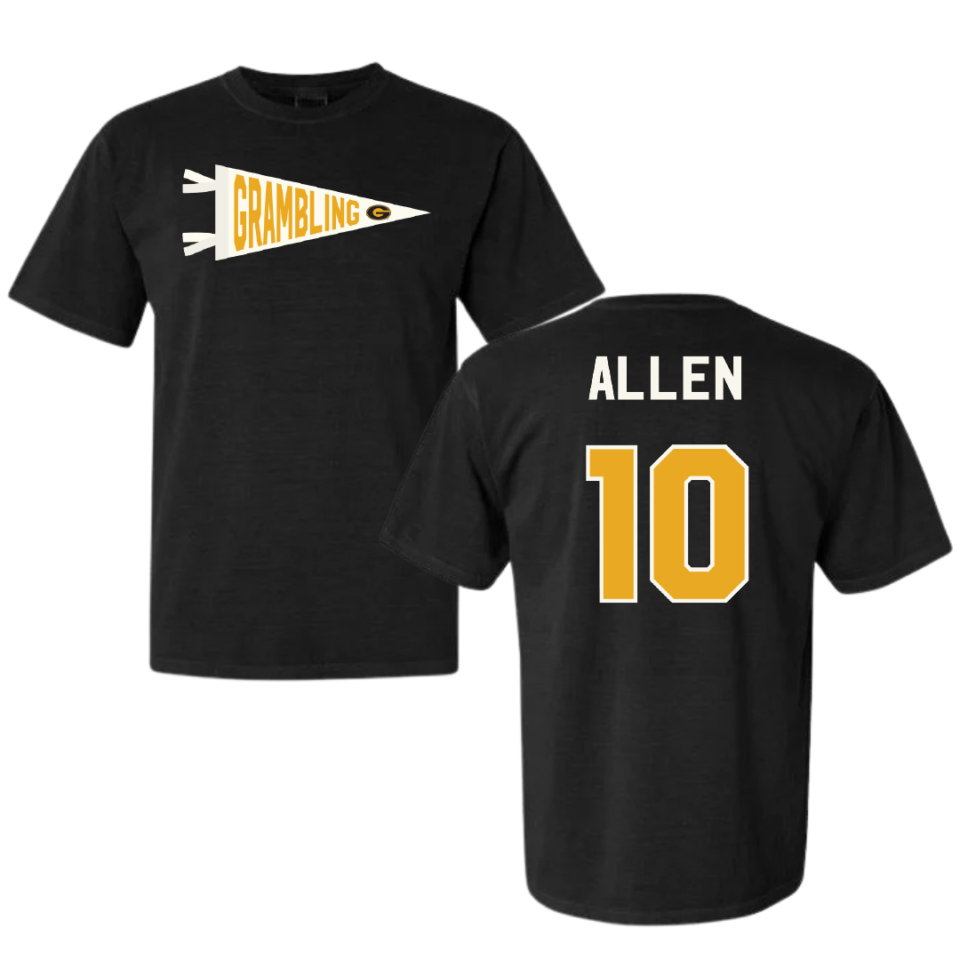 Grambling State University Baseball Black Pennant Comfort Colors Tee - #10 Payton Allen