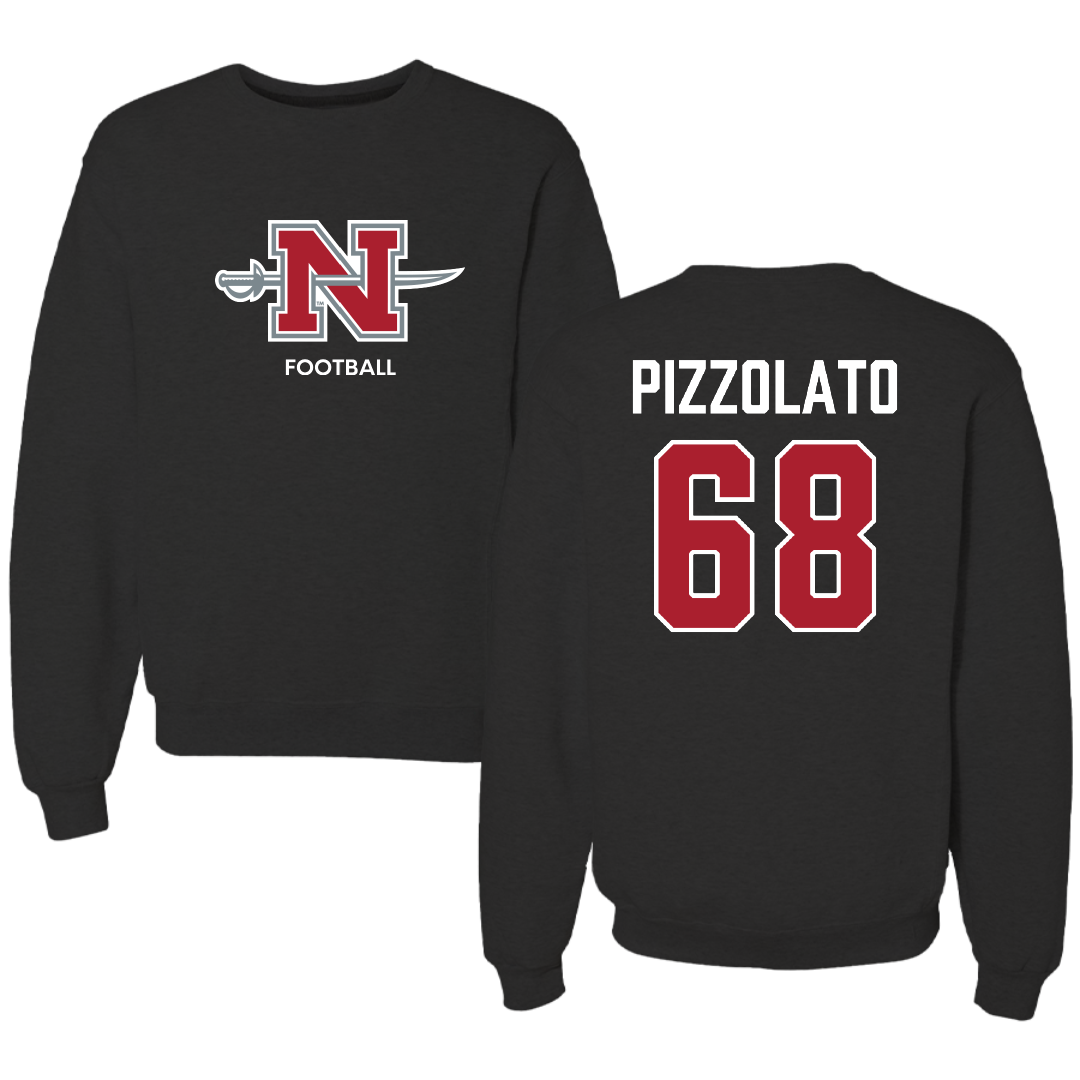 Nicholls State University Football Black Mascot Crewneck - #68 Robbie Pizzolato