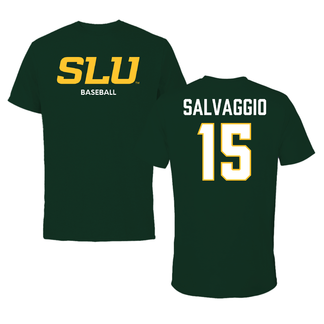Southeastern Louisiana University Baseball Forest Green Tee - #15 TJ Salvaggio