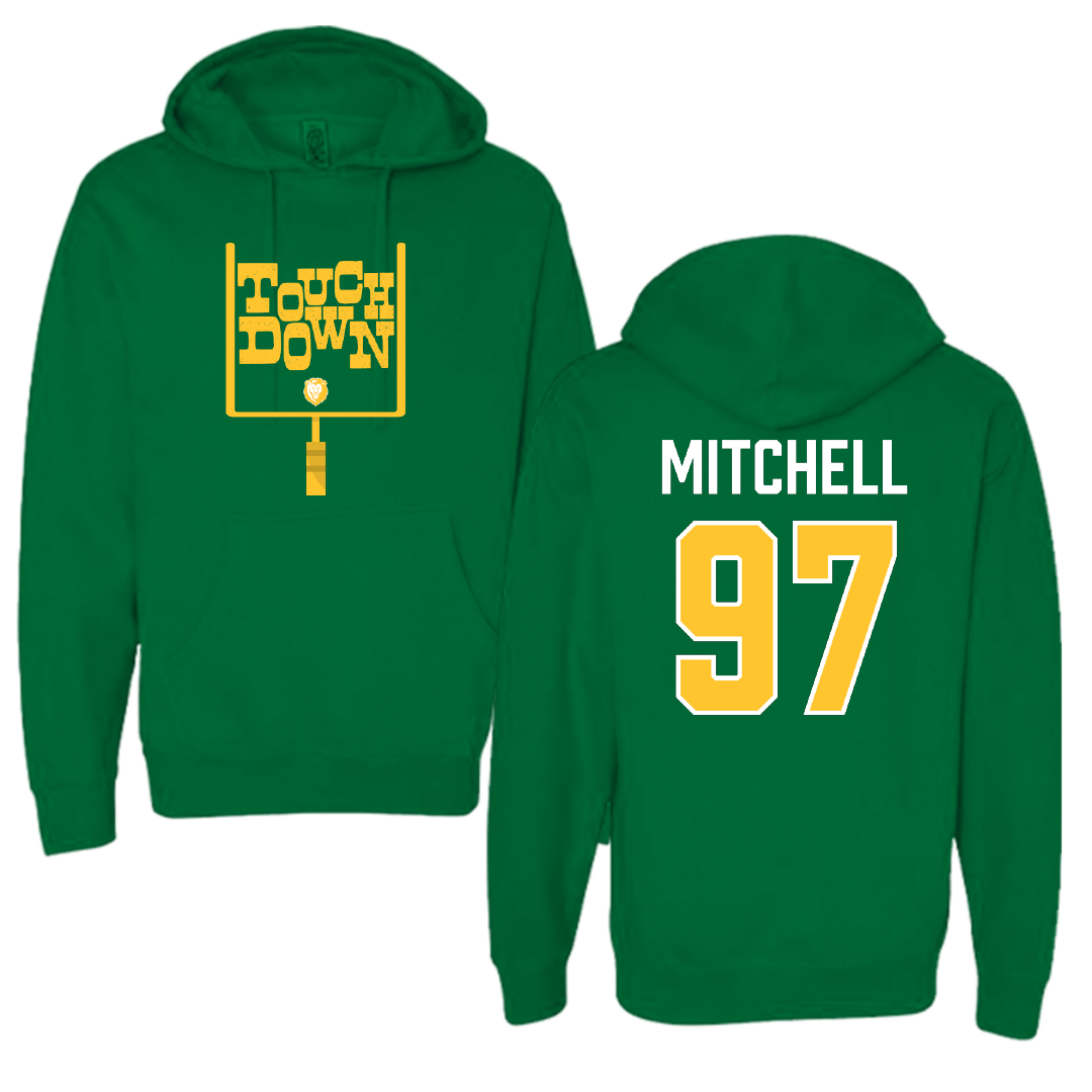 Southeastern Louisiana University Football Green Touchdown Hoodie - #97 Tyrik Mitchell