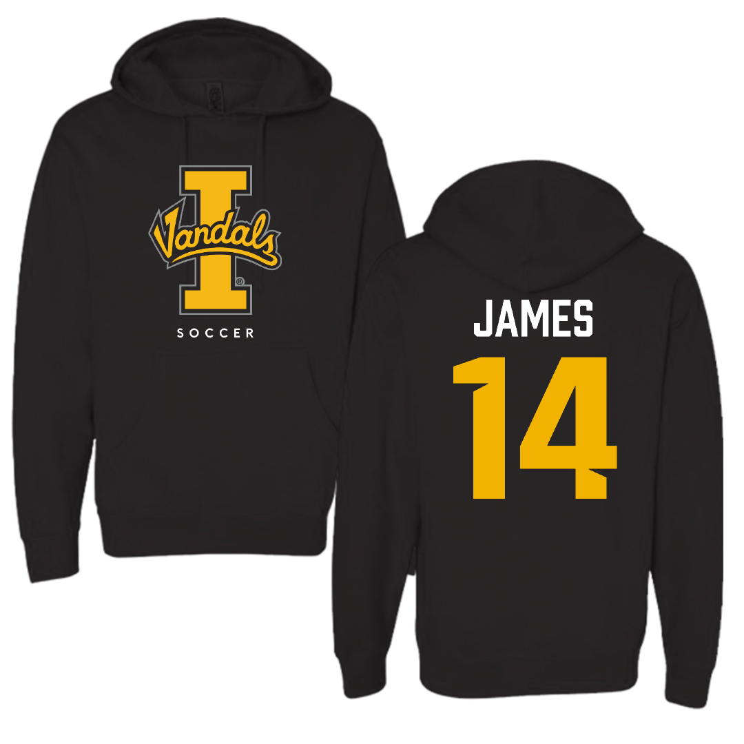 University of Idaho Soccer Black Vandals Hoodie - #14 Emma James