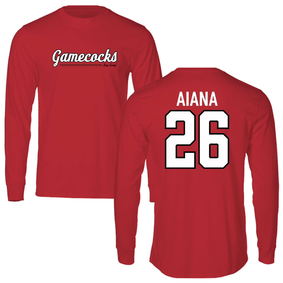 Jacksonville State University Volleyball Red General Performance Long Sleeve - #26 Hana Aiana