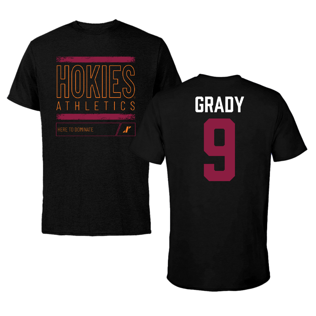 Virginia Tech Baseball Black Dominate Tee - #9 Clay Grady