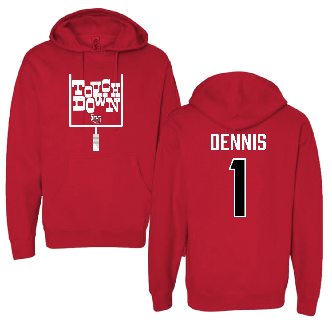 Lamar University Football Red Touchdown Hoodie - #1 Andre Dennis