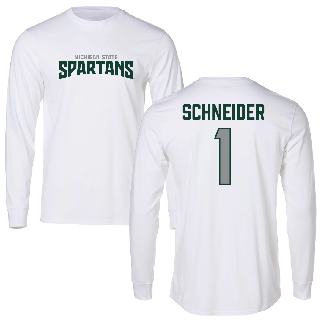 Michigan State University Volleyball White Classic Long Sleeve - #1 Lia Schneider