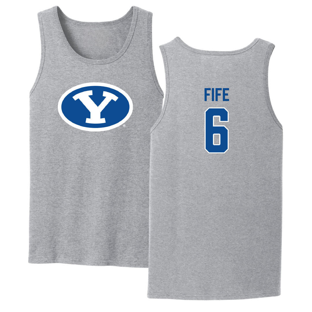 Brigham Young University Volleyball Sport Gray Tank Top - #6 Jackson Fife