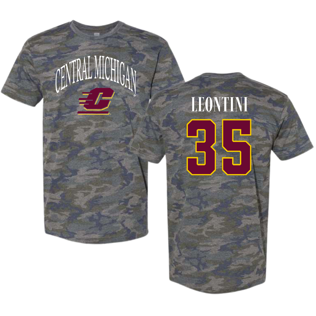 Central Michigan University Lacrosse Vintage Camo Tee - #35 Gianna Leontini