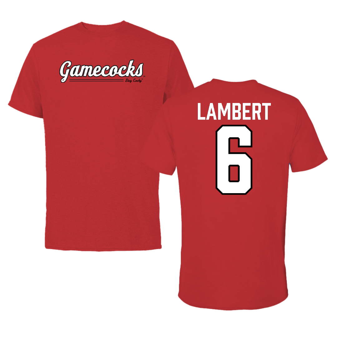 Jacksonville State University Football Red General Performance Tee - #6 Carter Lambert