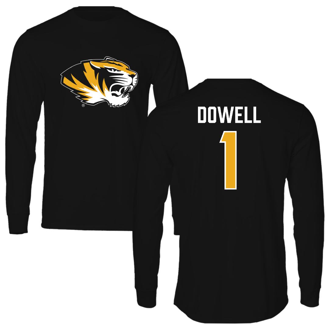 University of Missouri Basketball Black Long Sleeve - #1 Shannon Dowell