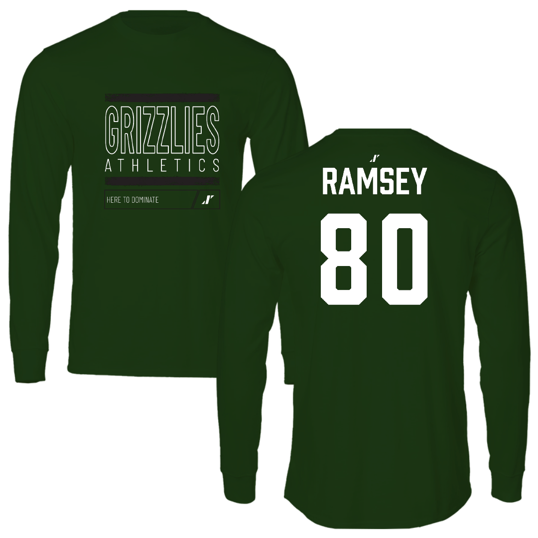 Adams State University Football Forest Green Dominate Long Sleeve - #80 Damarian Ramsey