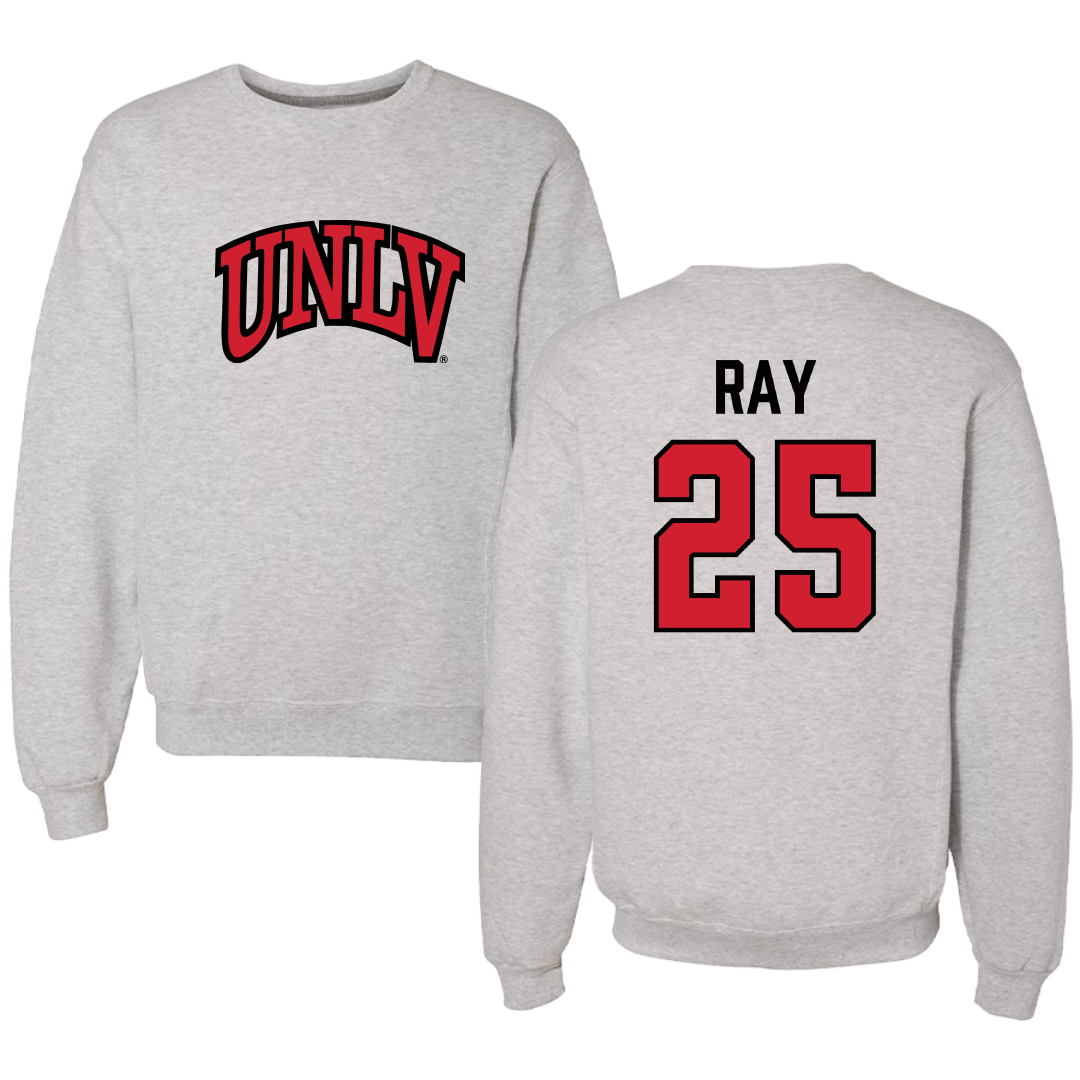 University of Nevada-Las Vegas Football Gray Crewneck - #25 Rogerick Ray