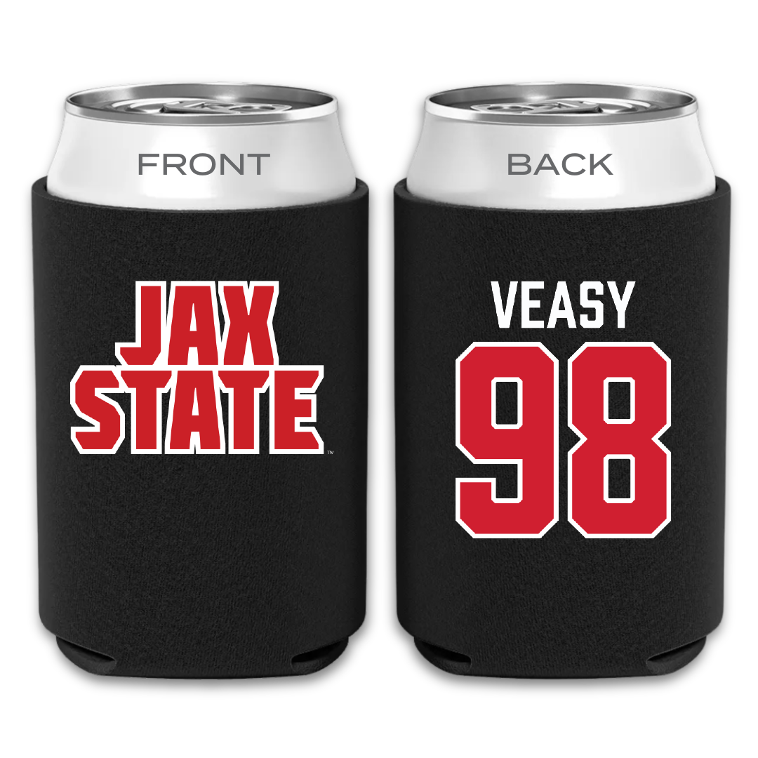 Jacksonville State University Football Black Can Cooler - #98 Jackson Veasy
