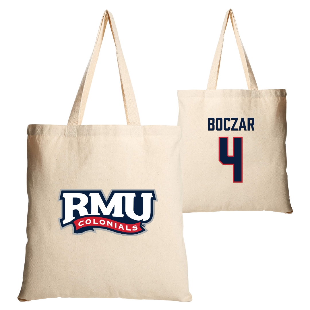 Robert Morris University Ice Hockey Tan Canvas Tote Bag - #4 Matt Boczar