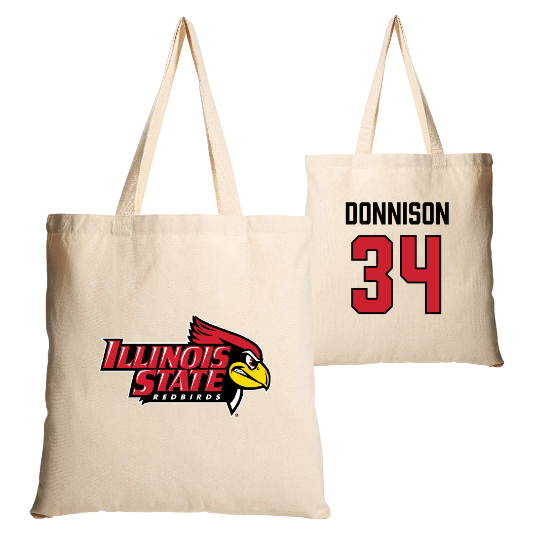 Illinois State University Baseball Tan Canvas Tote Bag - #34 Matthew Donnison