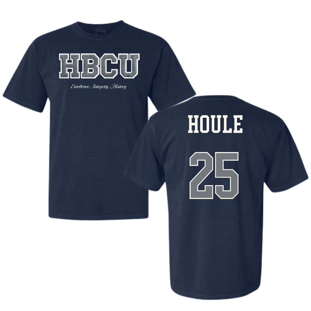 Jackson State University Soccer (W) Navy HBCU Varsity Comfort Colors Tee - #25 Olla Houle