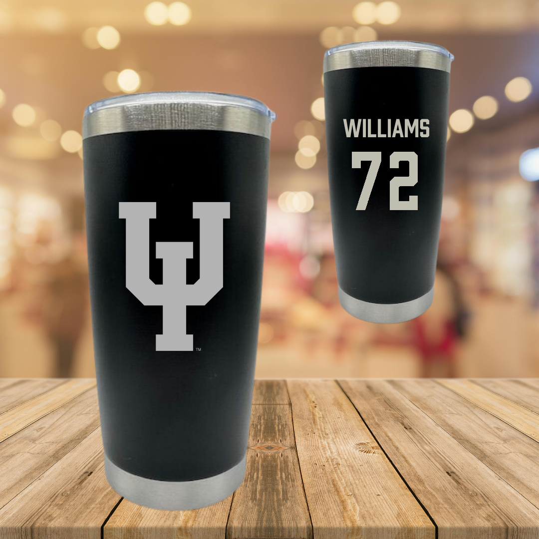Upper Iowa University Football Black Stainless Steel Tumbler - #72 Caleb Williams