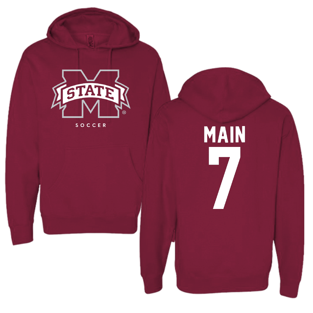 Mississippi State University Soccer Maroon Hoodie - #7 Zoe Main