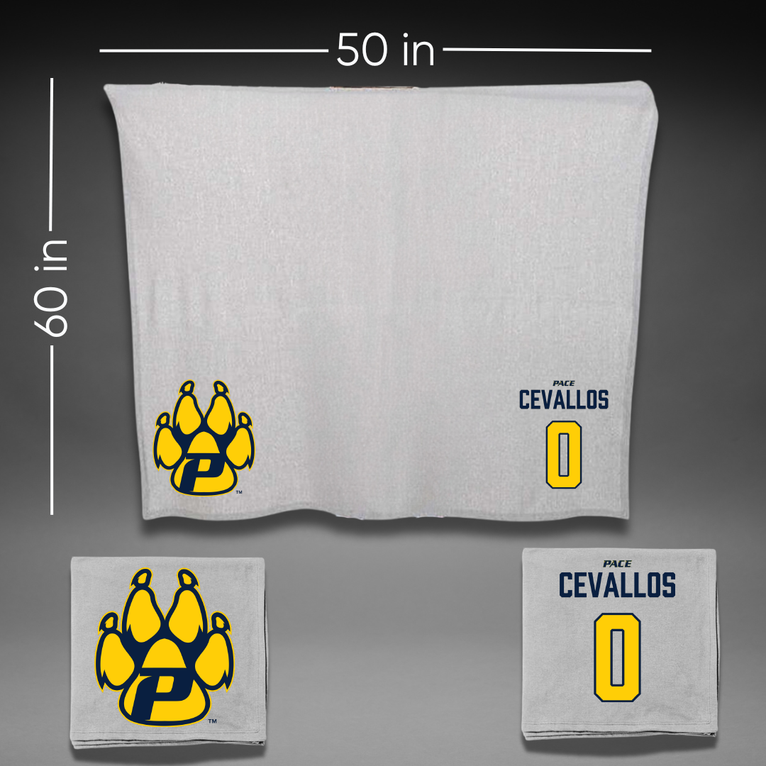 Pace University Basketball Gray Blanket - #0 Ciera Cevallos
