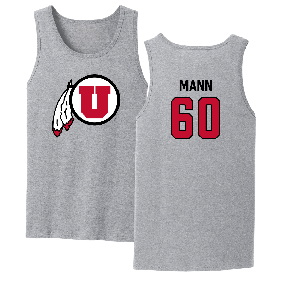 University of Utah Football Sport Gray Tank Top - #60 Shintaro Mann