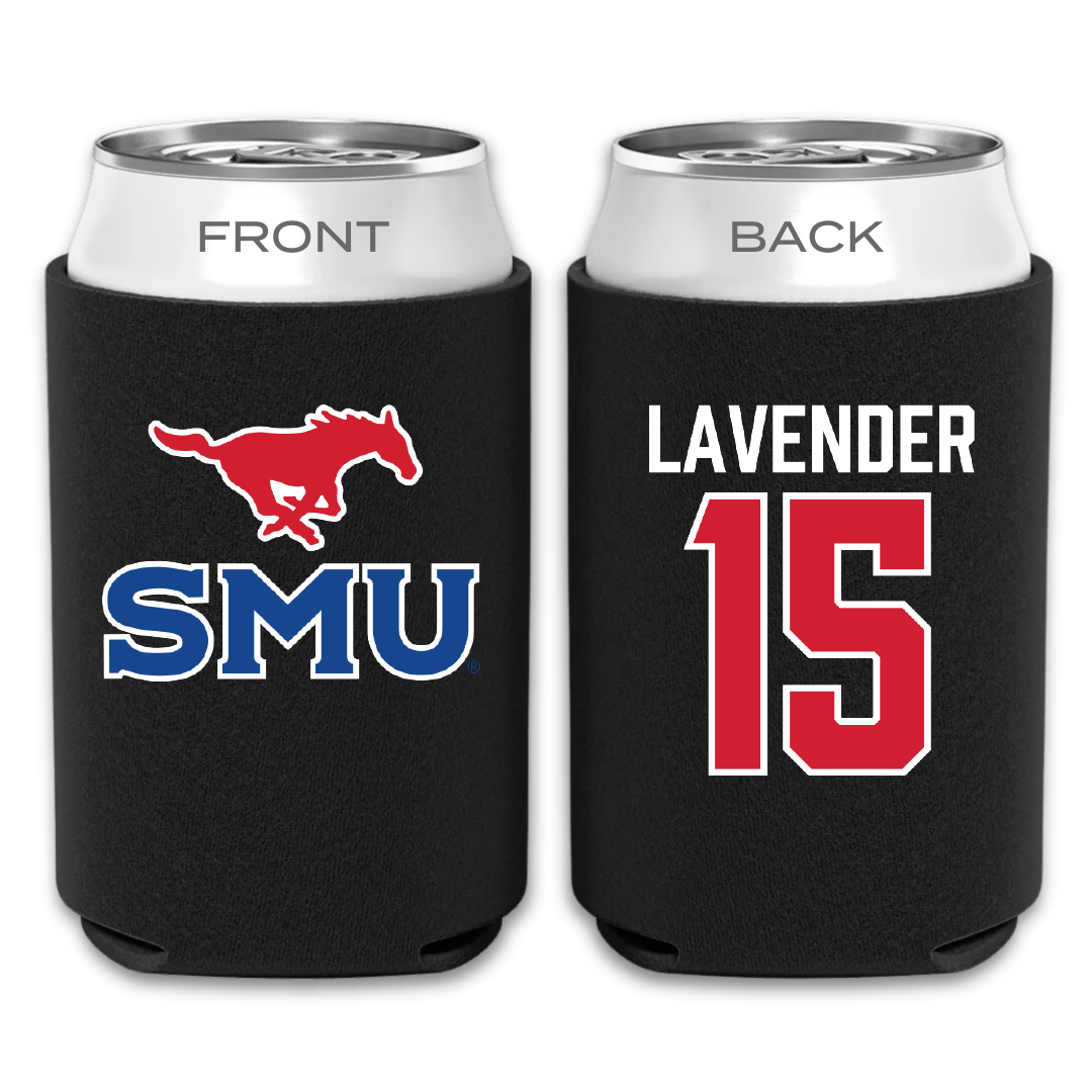 Southern Methodist University Football Black Can Cooler - #15 Jaxson Lavender