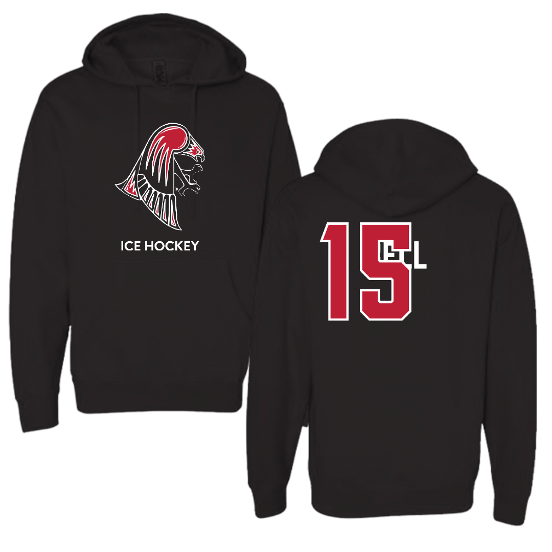 University of Wisconsin-River Falls Ice Hockey (W) Black Hoodie - #15 Katherine Bell