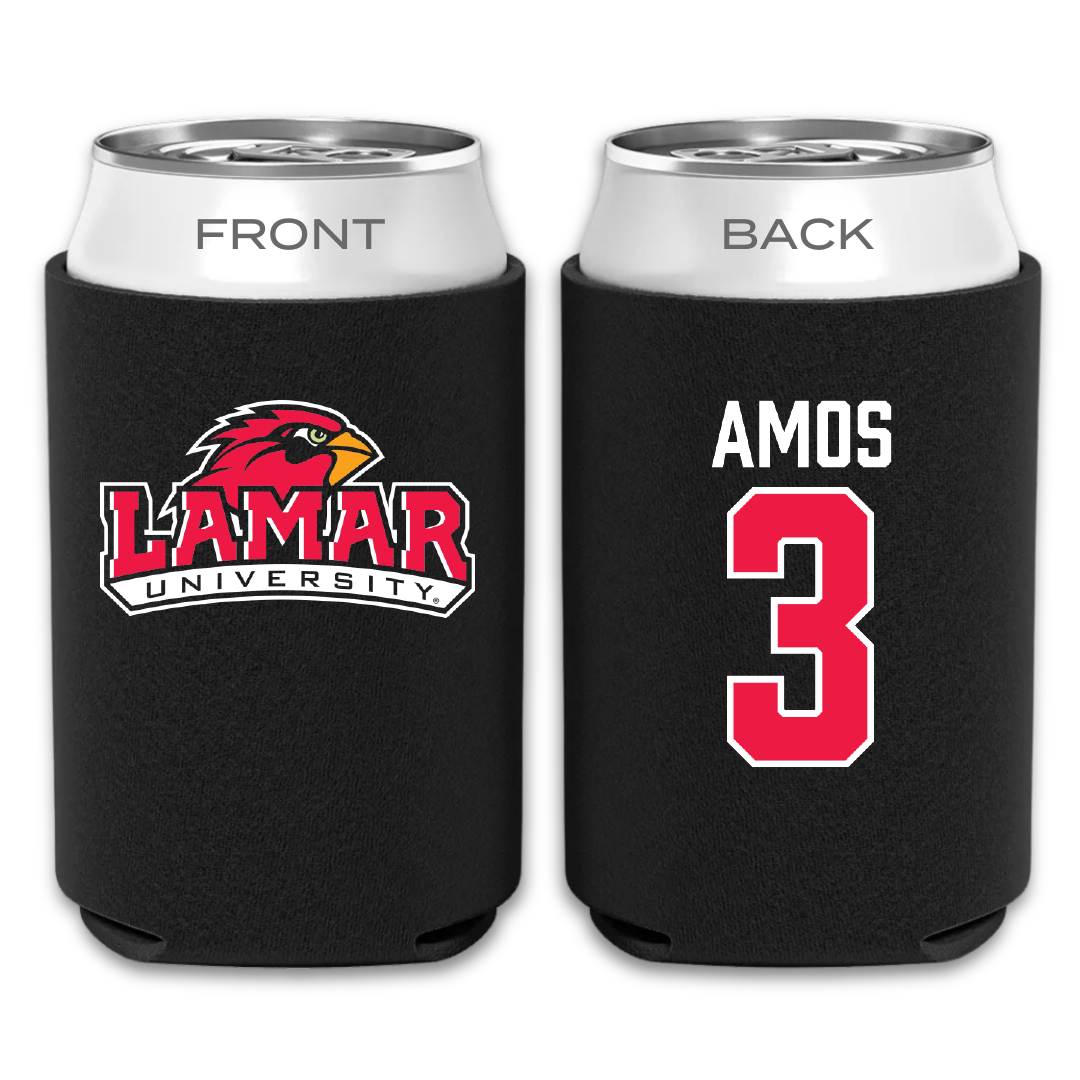 Lamar University Softball Black Can Cooler - #3 Kalie Amos