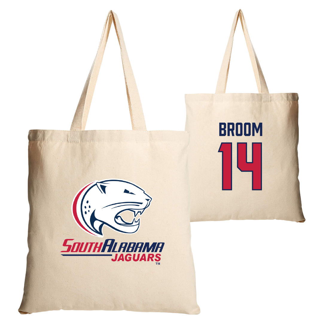 University of South Alabama Basketball Tan Canvas Tote Bag - #14 John Broom