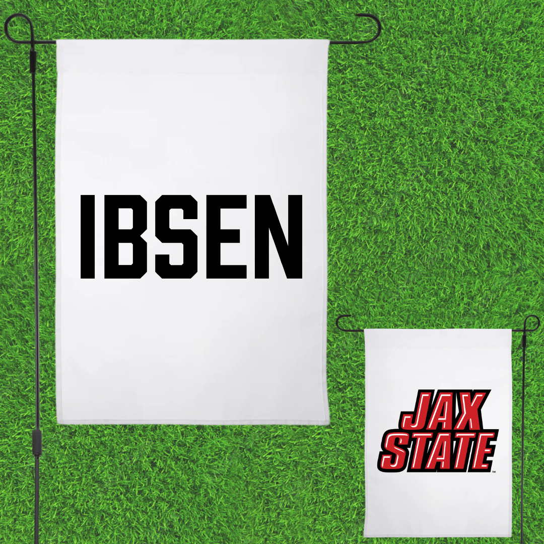 Jacksonville State University TF and XC White Garden Flag - Lennon Ibsen