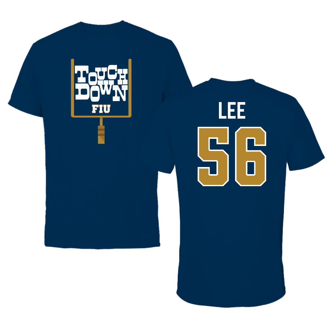 Florida International University Football Navy Touchdown Performance Tee - #56 JaDarious Lee