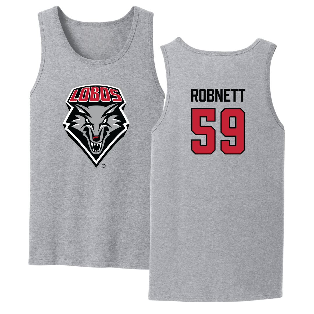 University of New Mexico Football Sport Gray Tank Top - #59 Kaden Robnett