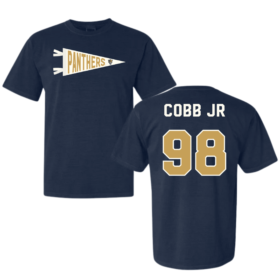 Florida International University Football Navy Pennant Comfort Colors Tee - #98 Antoine Cobb Jr