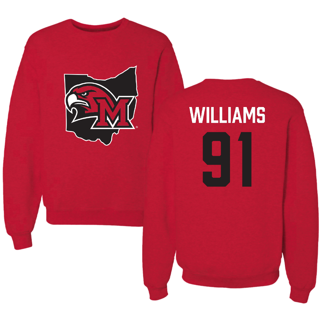 Miami University (Ohio) Football Red State Crewneck - #91 Sam Williams