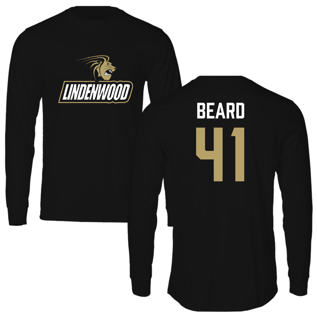 Lindenwood University Football Black Performance Long Sleeve - #41 Ethan Beard