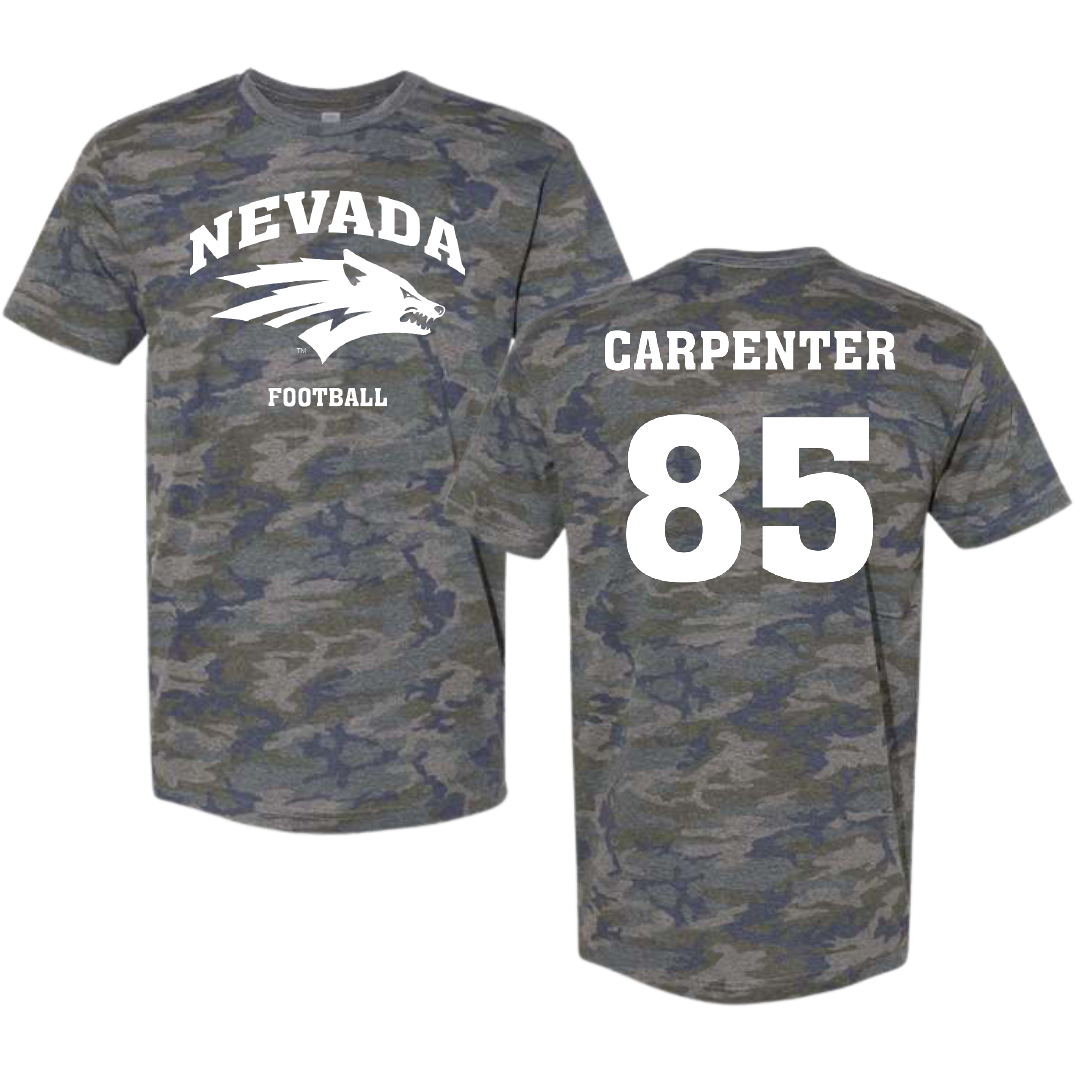 University of Nevada Football Vintage Camo Tee - #85 Jett Carpenter