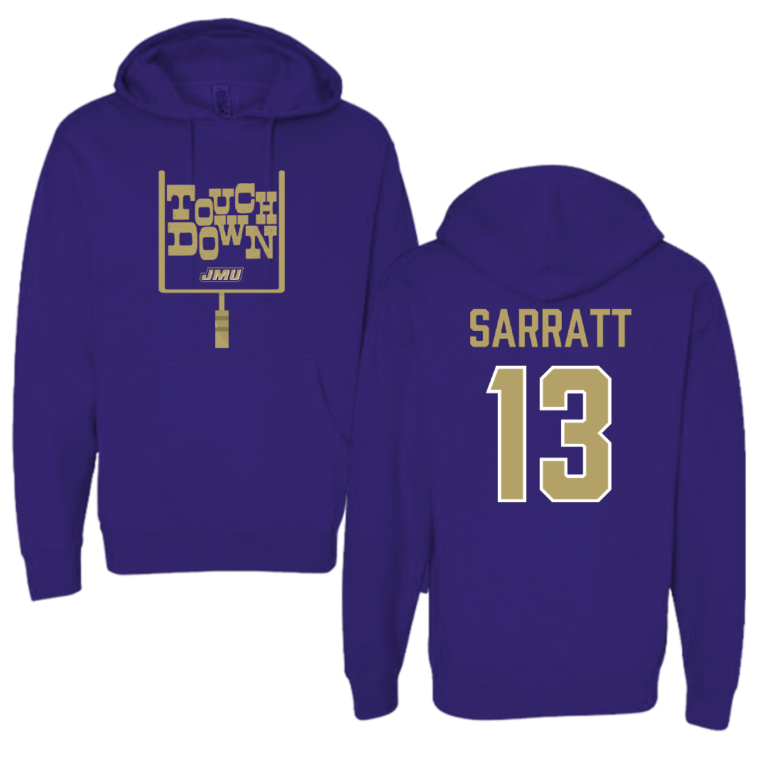 James Madison University Football Purple Touchdown Hoodie - #13 Elijah Sarratt