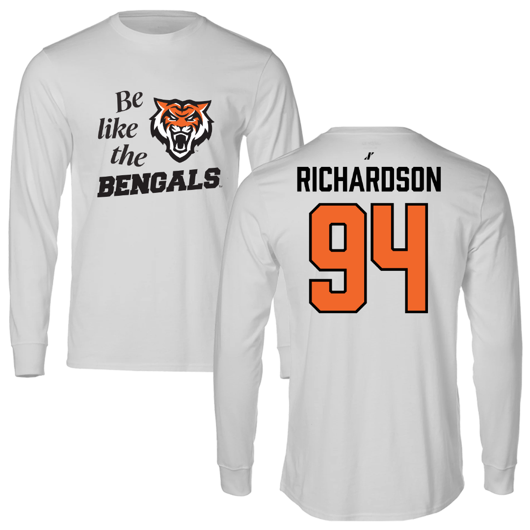 Idaho State University Football Light Gray Be Like Us Long Sleeve - #94 Malik Richardson