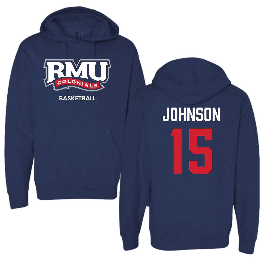 Robert Morris University Basketball (W) Navy Hoodie - #15 Natalie Johnson