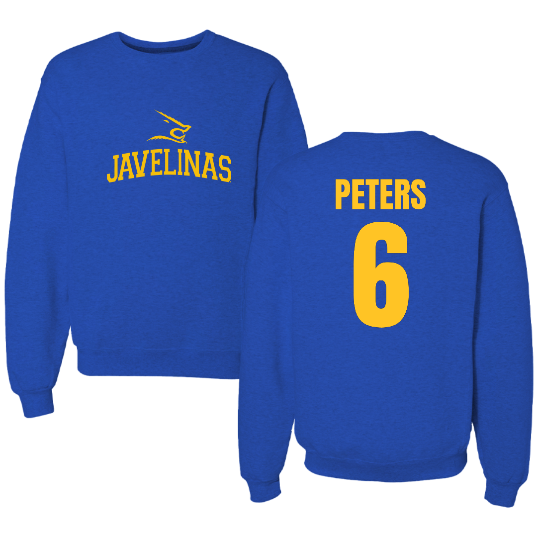 Texas A&M University-Kingsville Football Blue Crewneck - #6 De'Marcus Peters