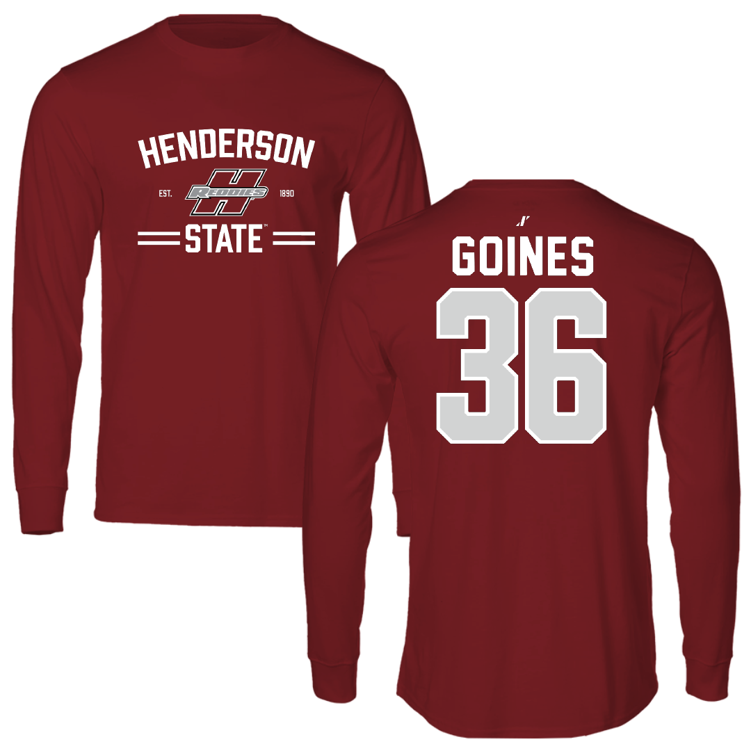 Henderson State University Baseball Cardinal General Long Sleeve - #36 Dawson Goines