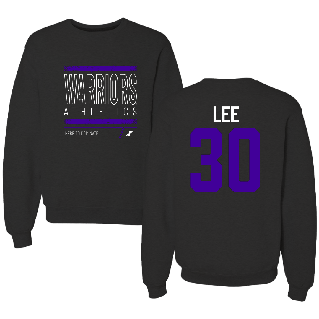 Winona State University Baseball Black Dominate Crewneck - #30 Peyton Lee