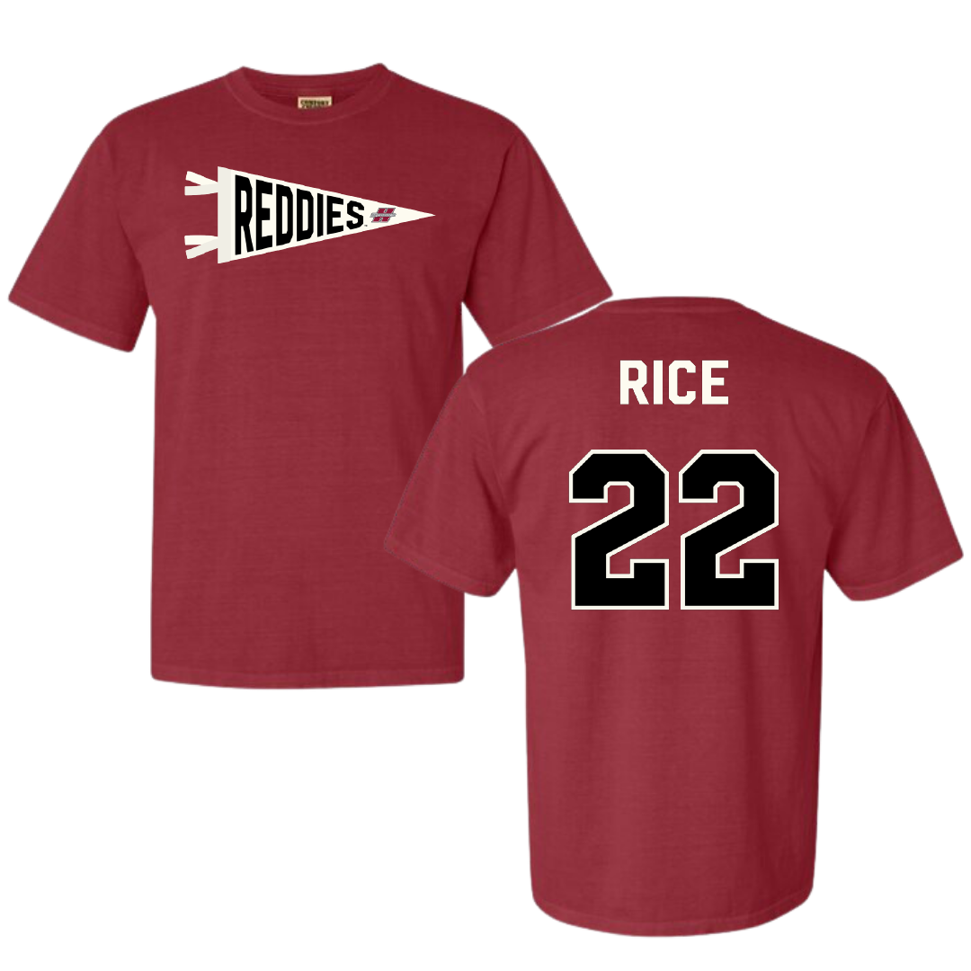 Henderson State University Baseball Crimson Pennant Comfort Colors Tee - #22 Luke Rice