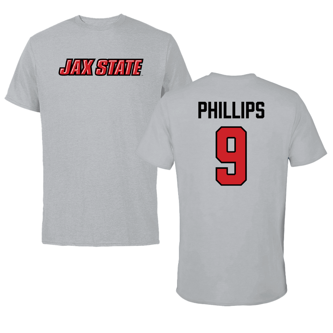 Jacksonville State University Softball Sport Gray Tee - #9 Ashley Phillips