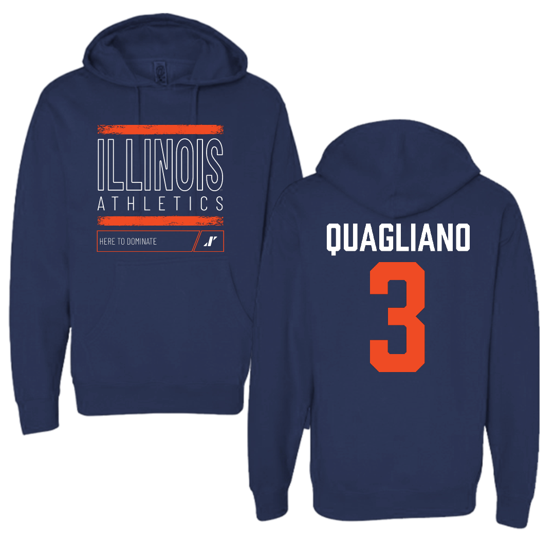 University of Illinois Baseball Navy Dominate Hoodie - #3 Coltin Quagliano