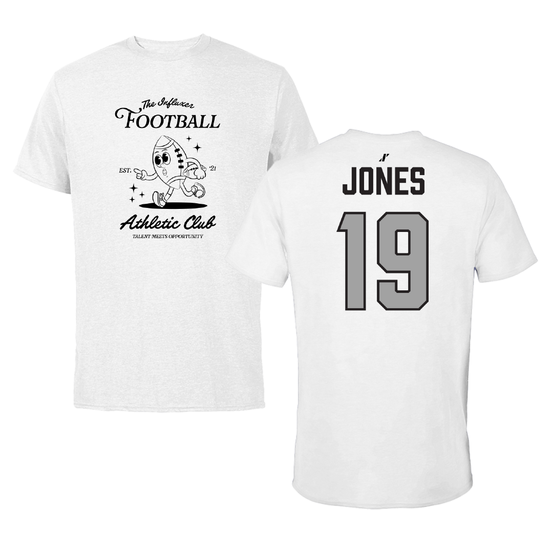 Football White Influxer Athletic Club Tee - #19 Zion Jones