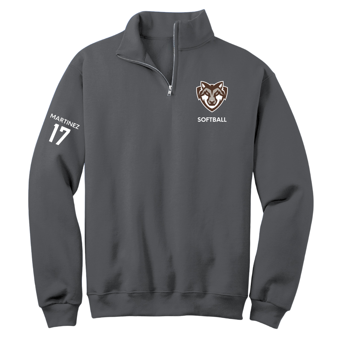 St. Bonaventure University Softball Dark Gray Quarter-Zip - #17 Bryana Martinez