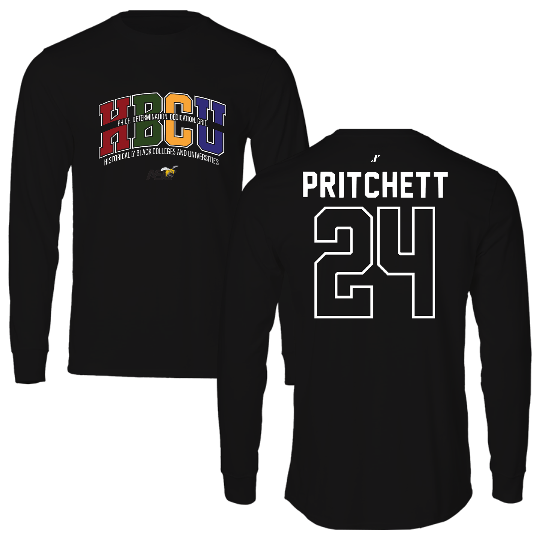 Alabama State University Soccer Black HBCU Long Sleeve - #24 Ania Pritchett