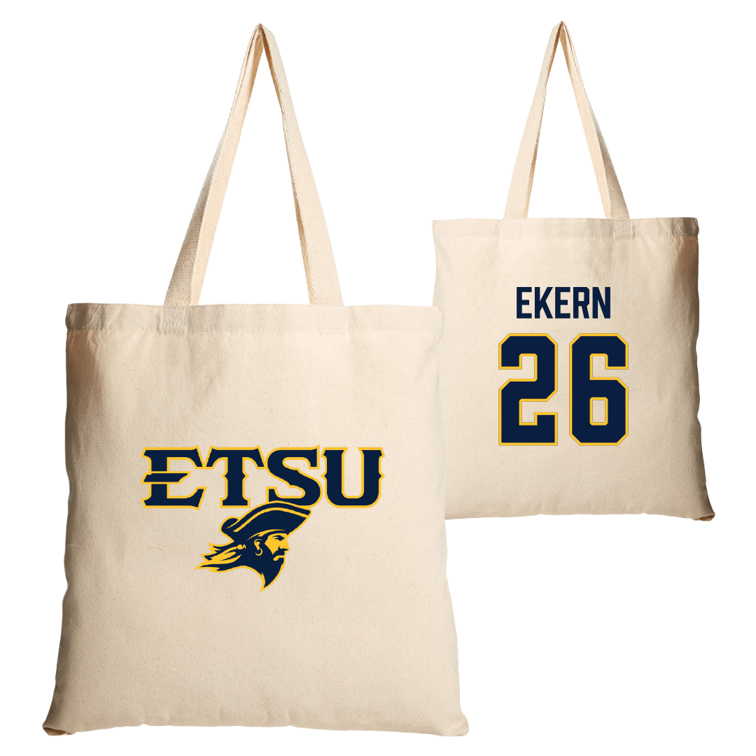 East Tennessee State University Soccer Tan Canvas Tote Bag - #26 Annabelle Ekern