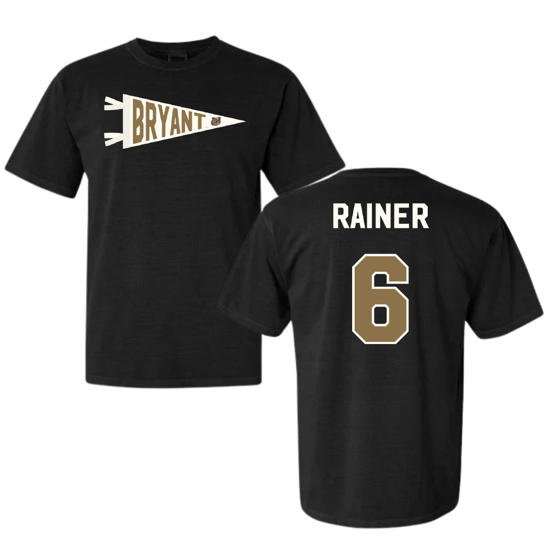 Bryant University Softball Black Pennant Comfort Colors Tee - #6 Amira Rainer