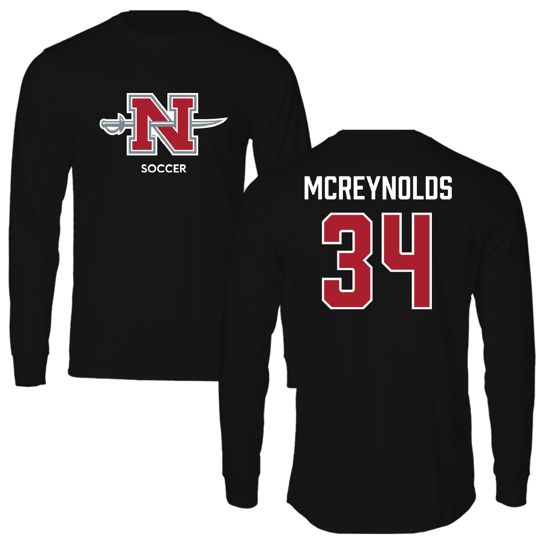 Nicholls State University Soccer (W) Black Mascot Performance Long Sleeve - #34 Mallory McReynolds